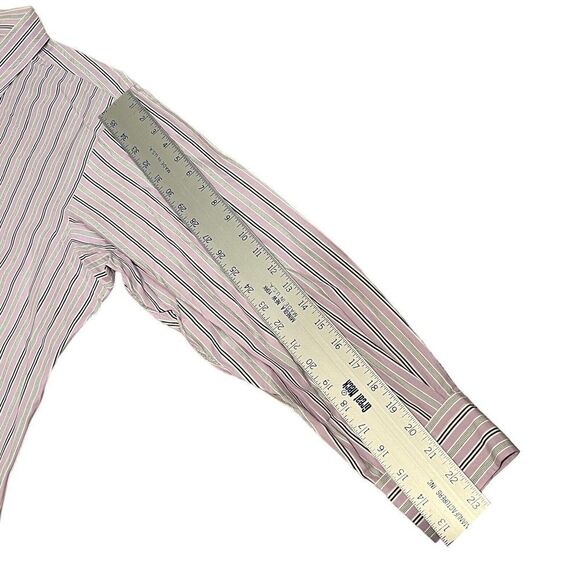 Polo Ralph Lauren Shirt Men’s 16.5 Purple Stripe Button Up Andrew Dress Pony - Picture 7 of 9